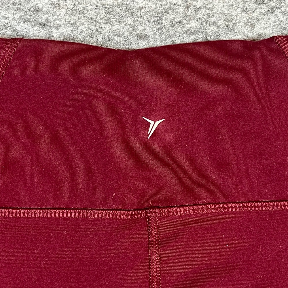 Old Navy Active Elevate Leggings Women M Burgundy Wine Go-Dry Mesh Athleisure - Picture 3 of 8